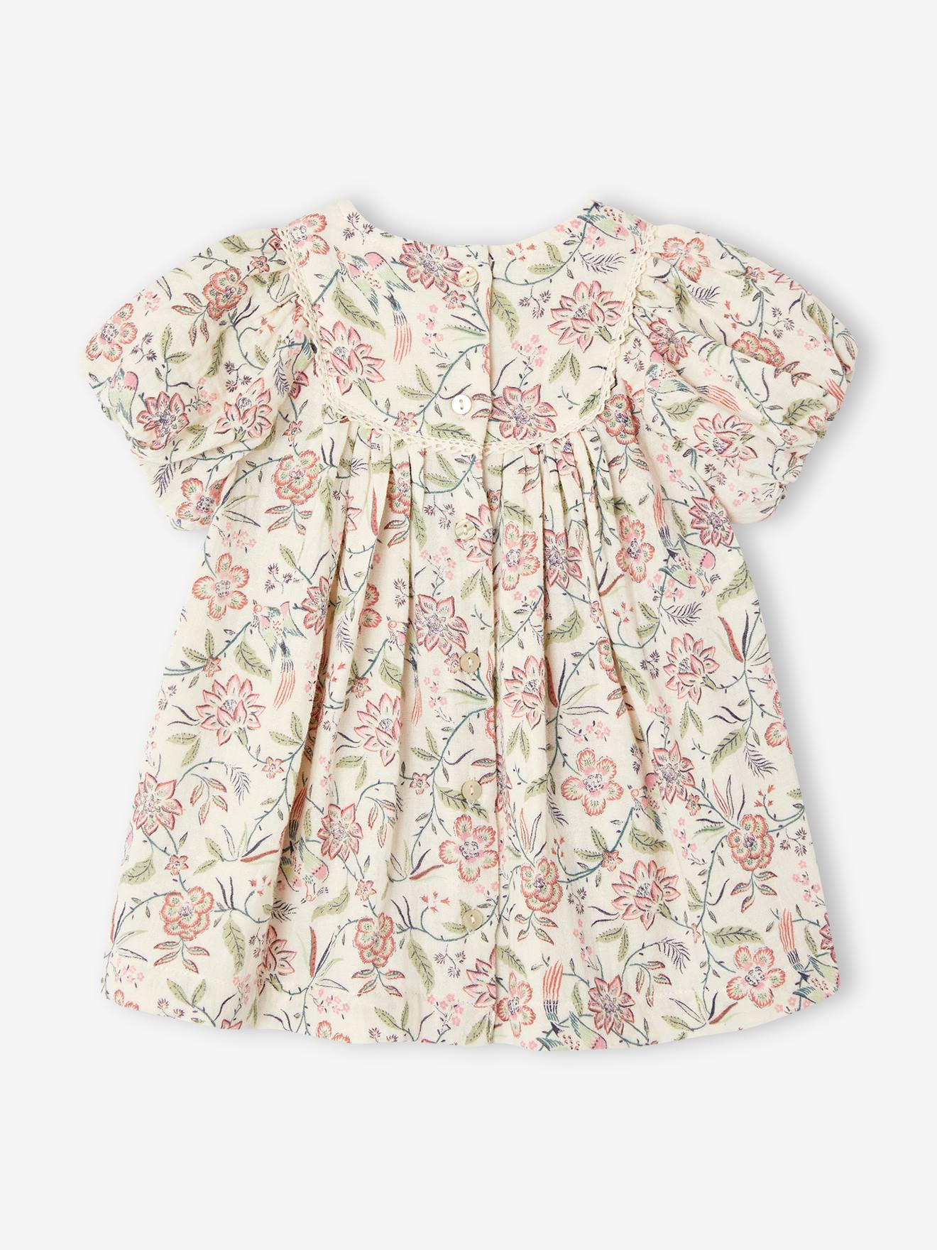 Vertbaudet Baby-Set: Musselinkleid & Haarband, Muttertags-Capsule - vanille