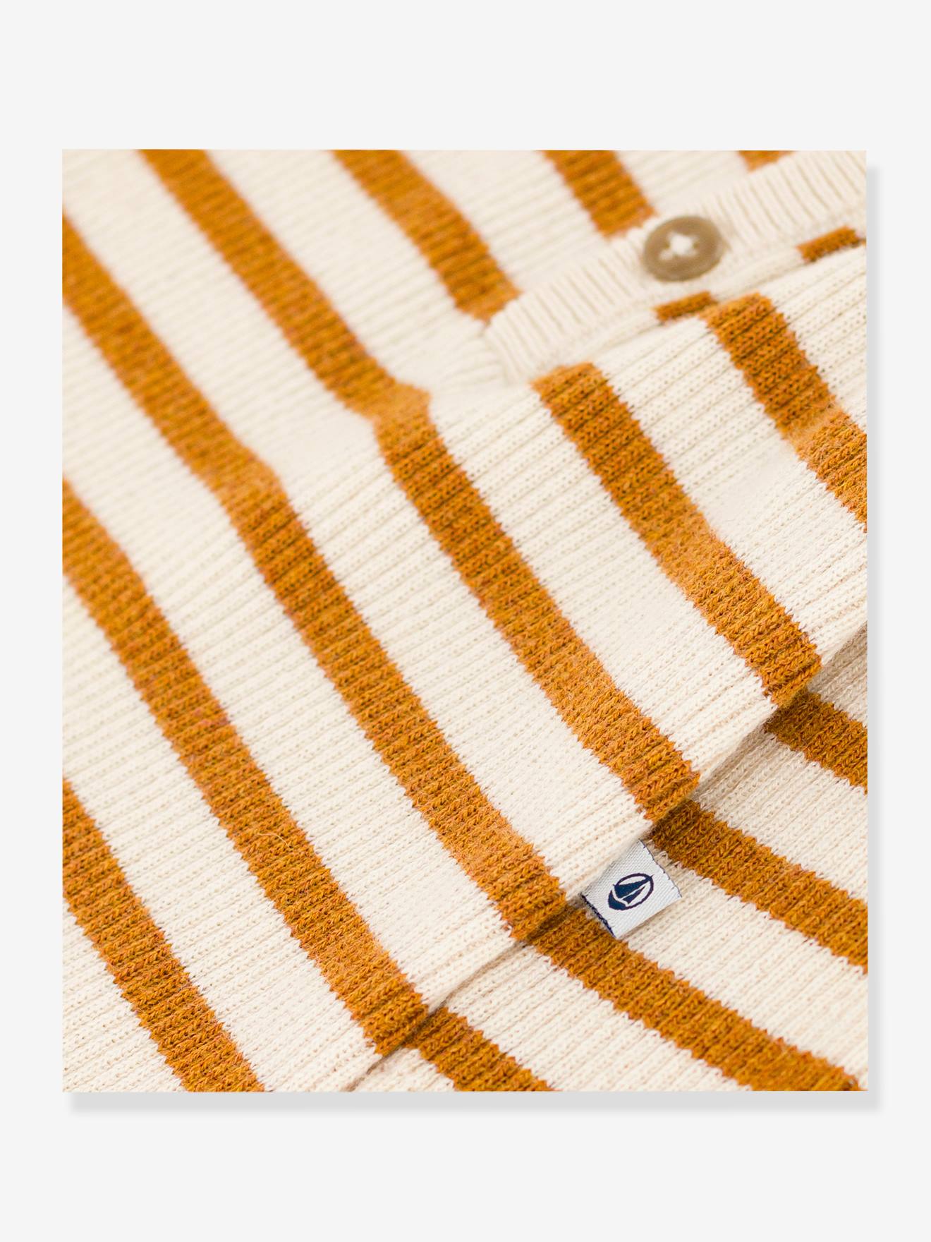 Petit Bateau Baby Strickoverall mit Streifen PETIT BATEAU - beige