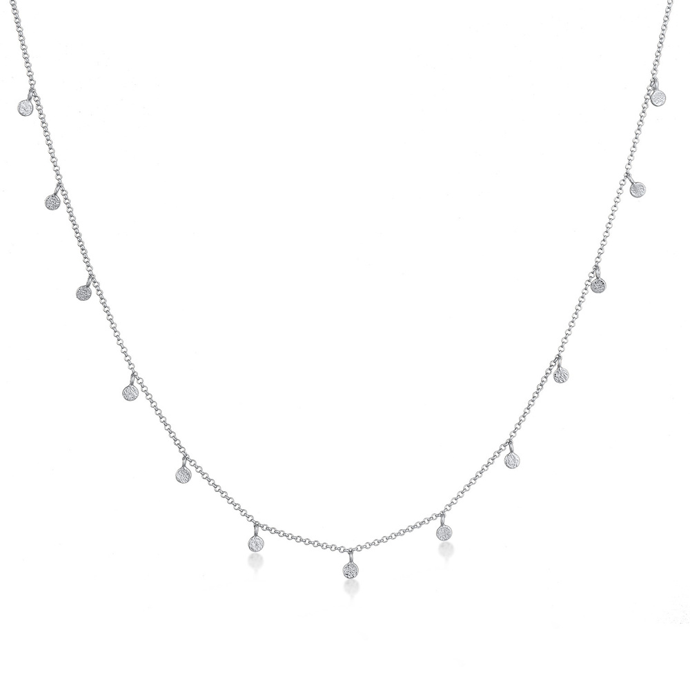 Elli Elli Collier Femmes Plaquette Basique Mat en Argent Sterling 925 Bijoux