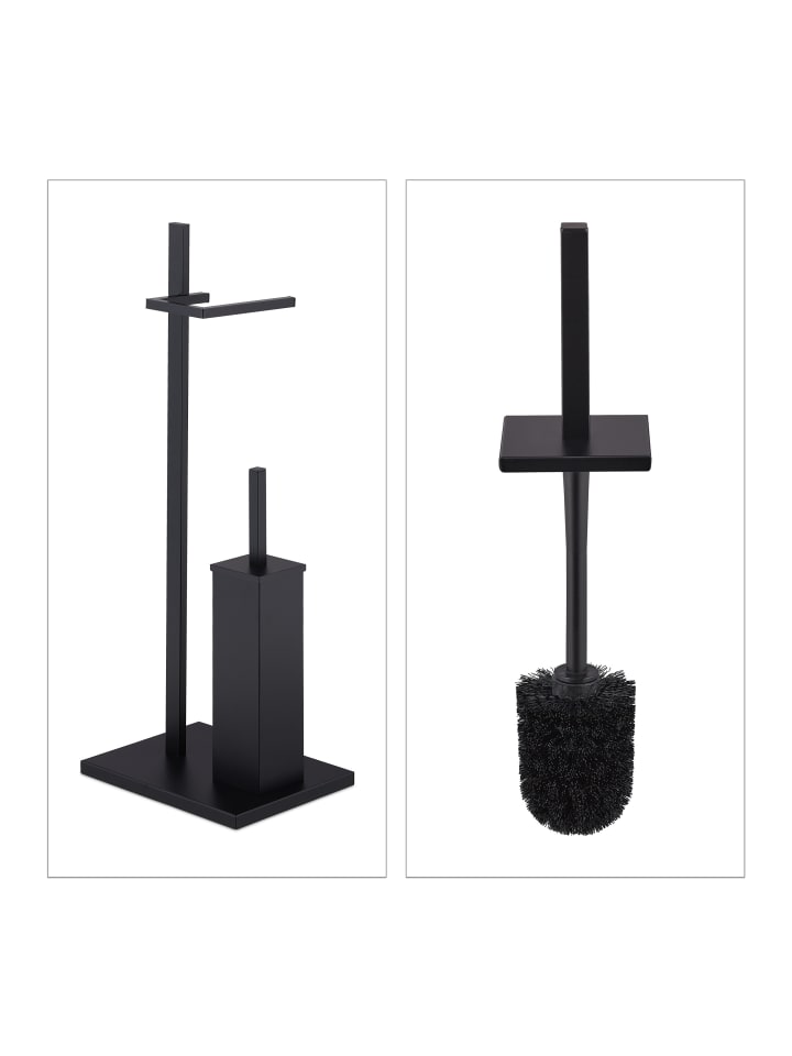 relaxdays WC Garnitur in Schwarz günstig kaufen onesize