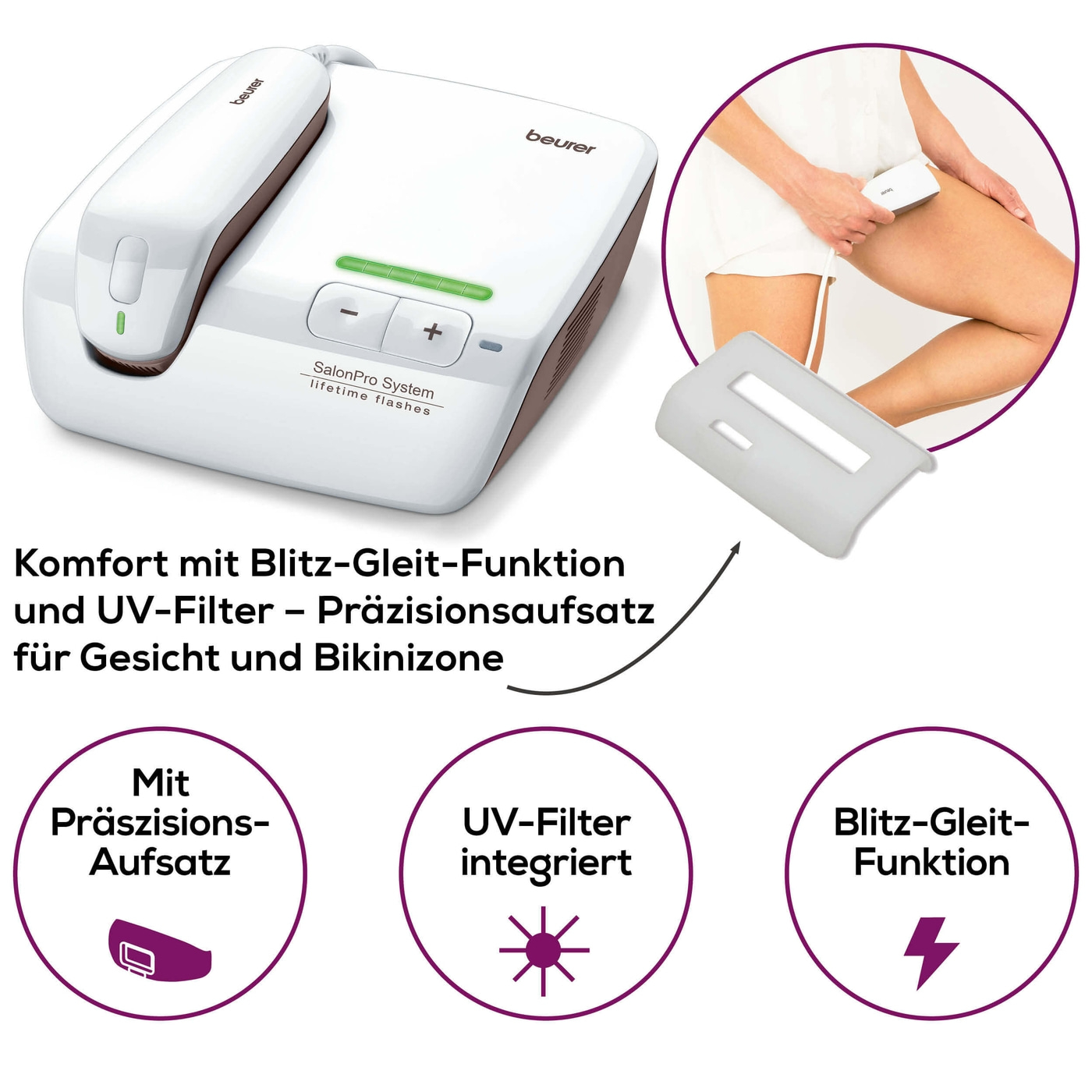 Beurer dauerhafte Haarentfernung - IPL 10000+ SalonPro System-Professionelle IPL Haarentfernung aus dem Kosmetikinstitut