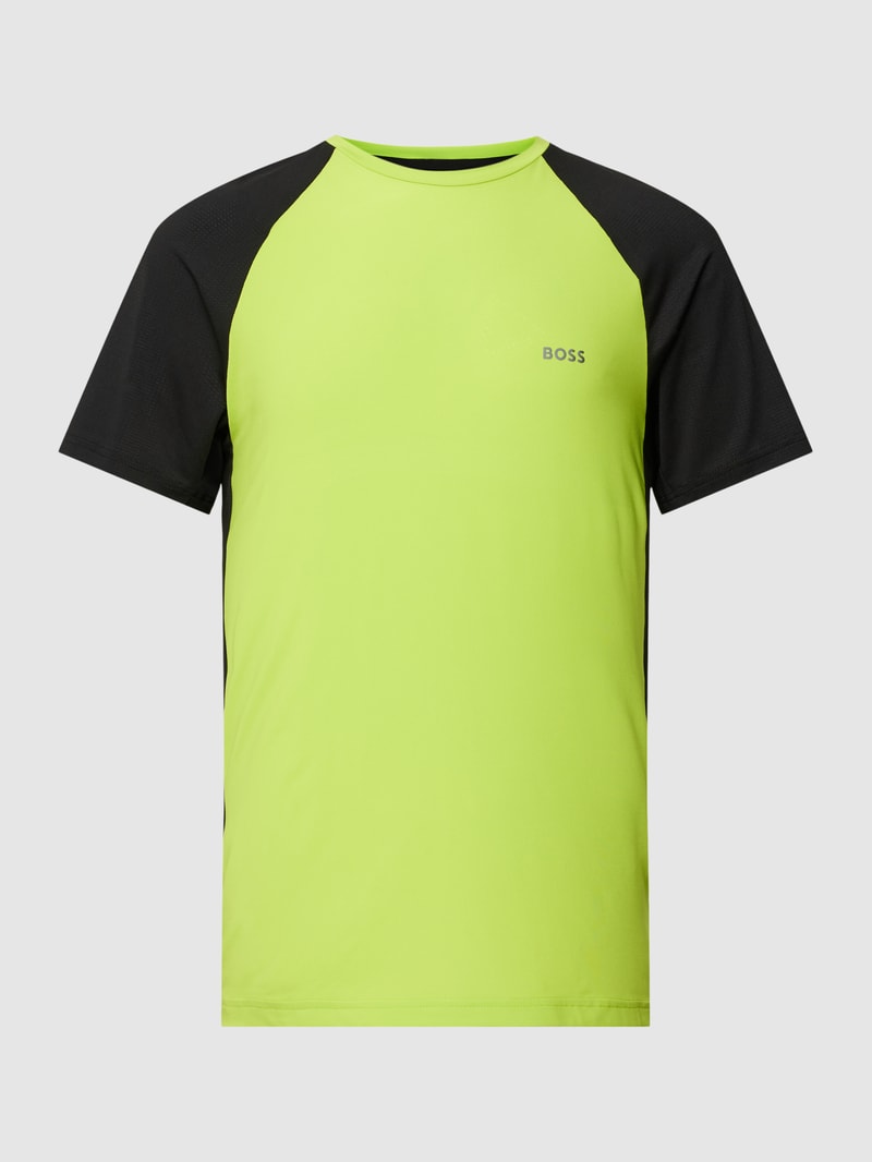 T-Shirt mit Mesh-Details Modell 'Active' in neon grün
