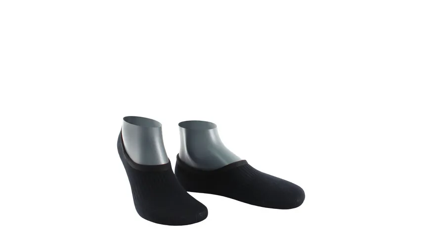 WILOX Herren Füßlinge ORGANIC COTTON 2er Pack schwarz