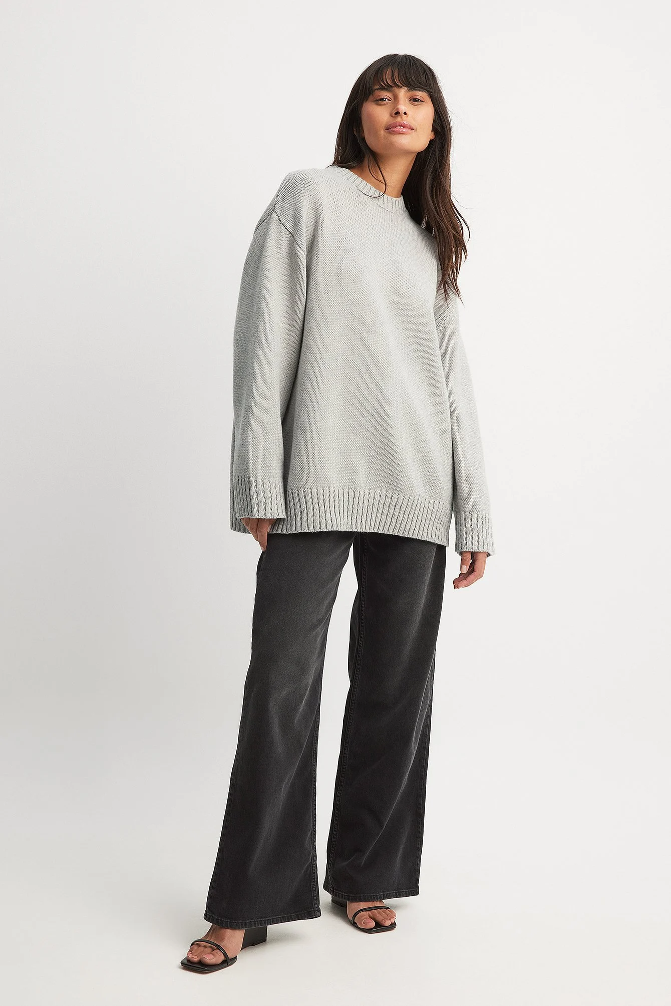 Oversize-Strickpullover mit Rundhalsausschnitt