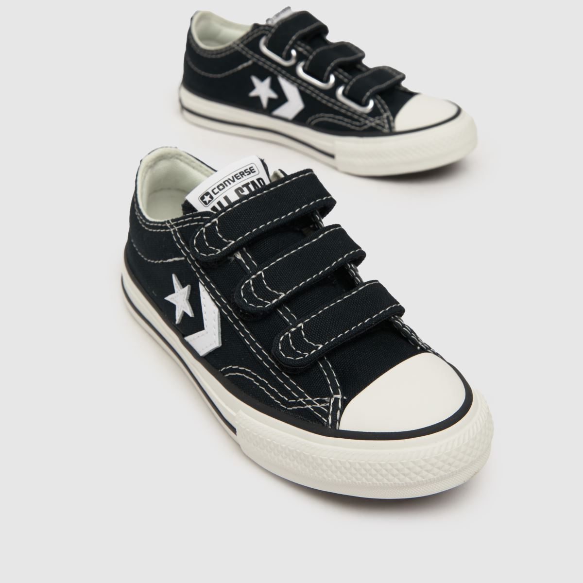 Converse svarta och vita Star Player 76 v Pojkar Junior träningsskor