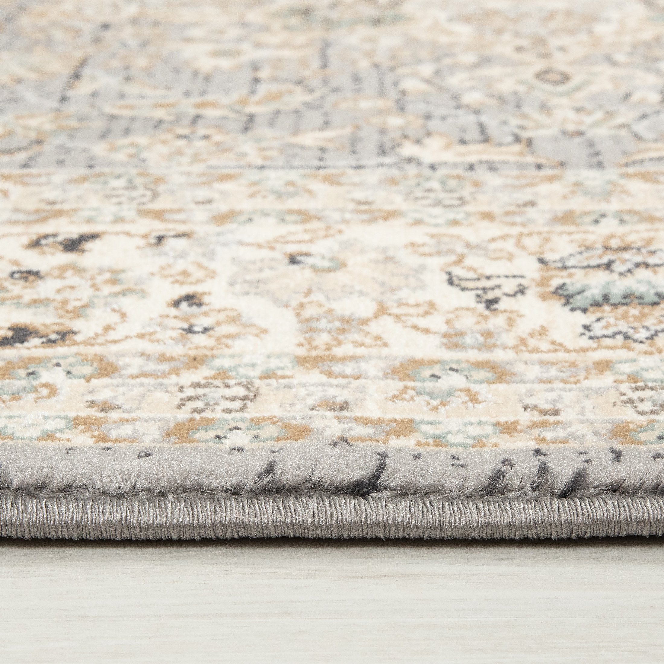 Orientteppich Oriente Teppich - Traditioneller Teppich Orient Grau, Mazovia, 60 x 100 cm, Geeignet für Fußbodenheizung, Pflegeleicht, Wohnzimmerteppich