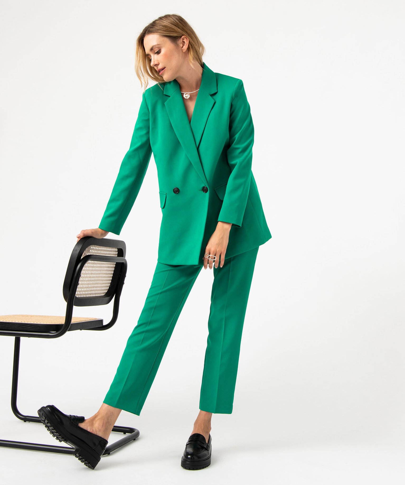 Pantalon de tailleur femme vert | GEMO