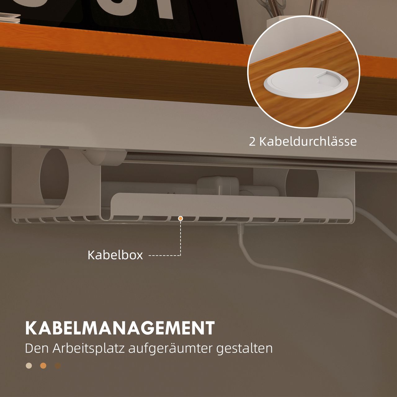 Vinsetto Höhenverstellbarer Schreibtisch Elektrisch 120x60cm Computertisch Natur