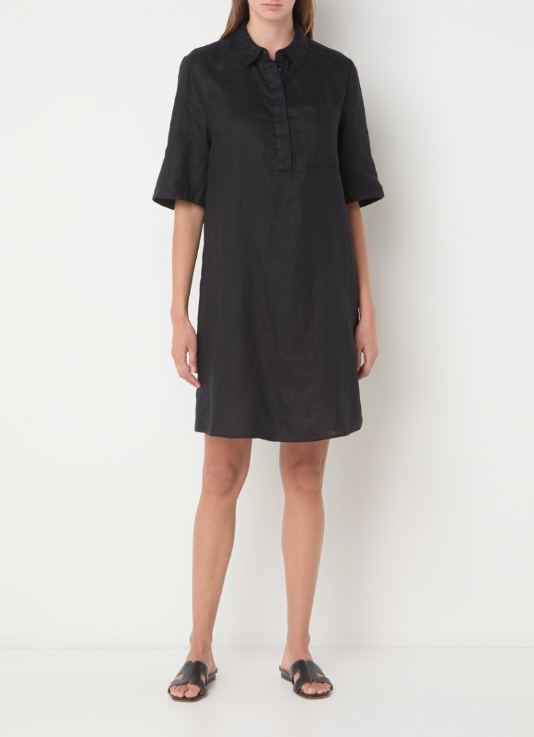 Robe-blouse courte en lin OPUS Walmari avec poche poitrine