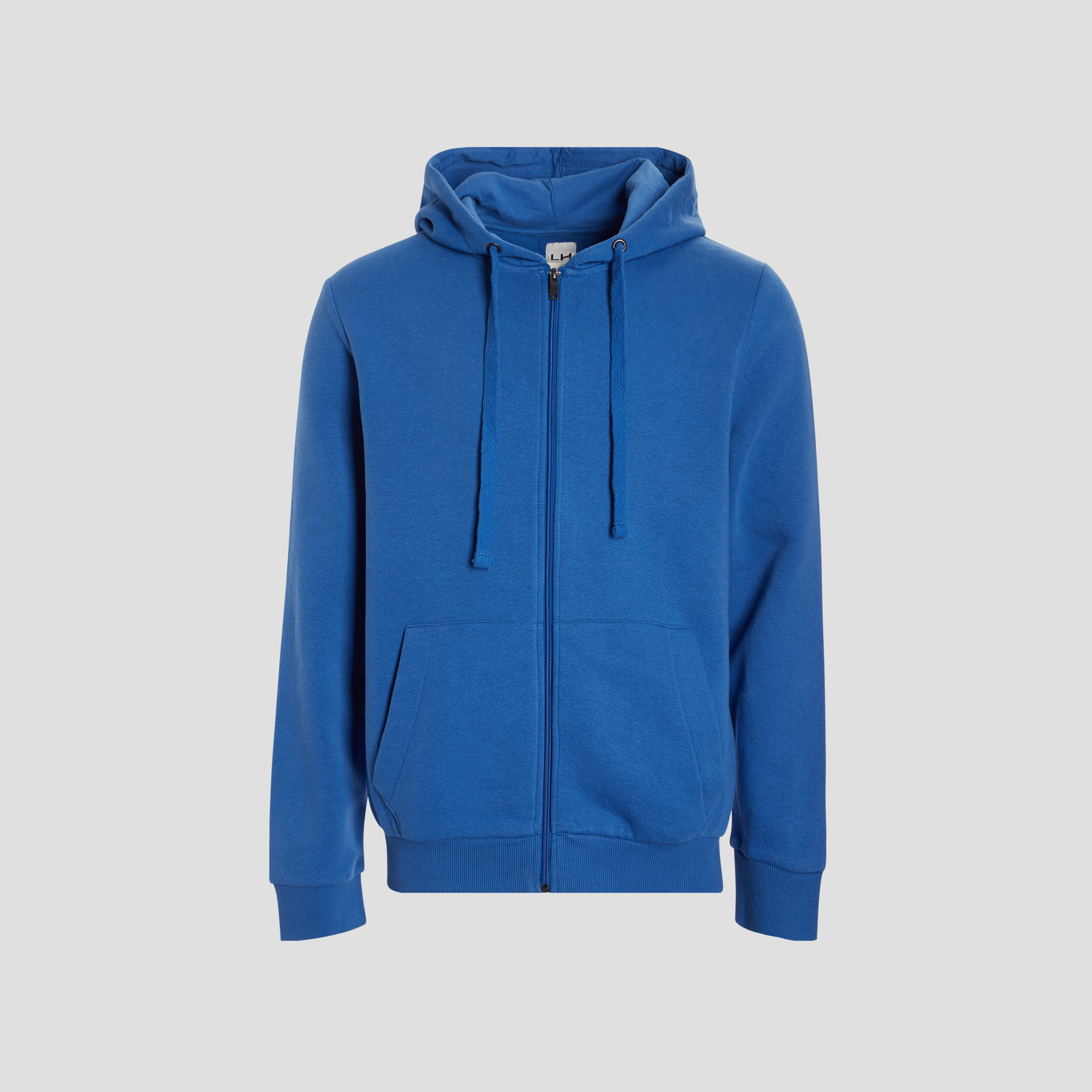 Sweat zippé molleton à capuche bleu roi homme | La Halle