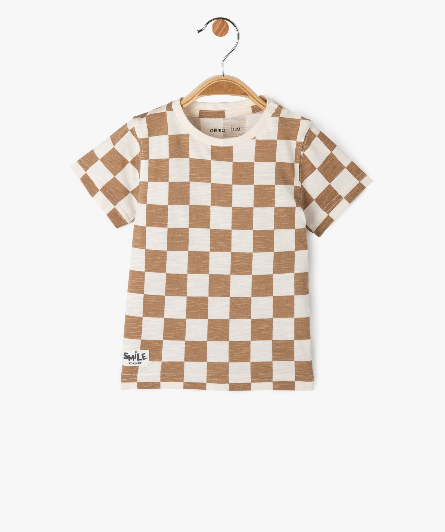 Tee-shirt manches courtes imprimé bébé Garçon beige | GEMO