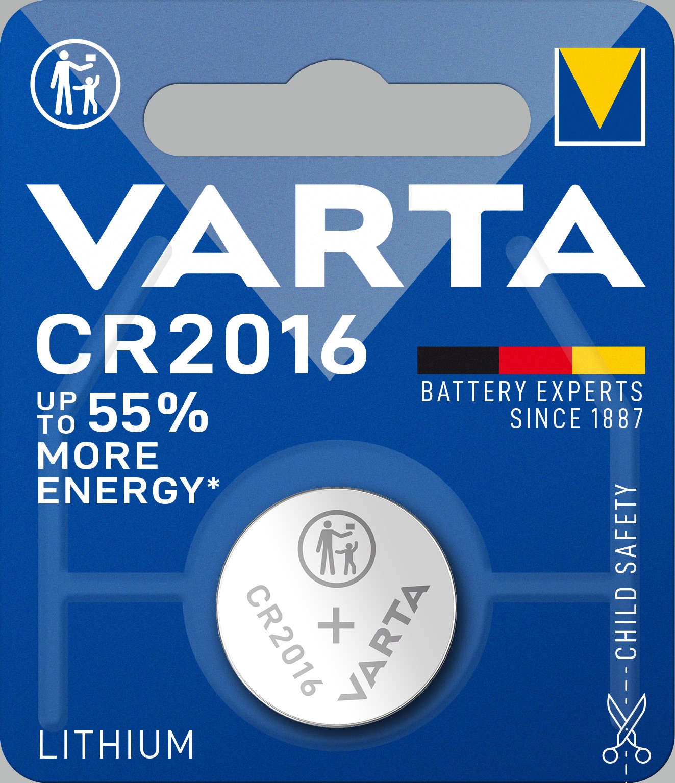 VARTA CR2016 3-V-Lithium-Batterie Knopfzelle, 1 Stück - ATU