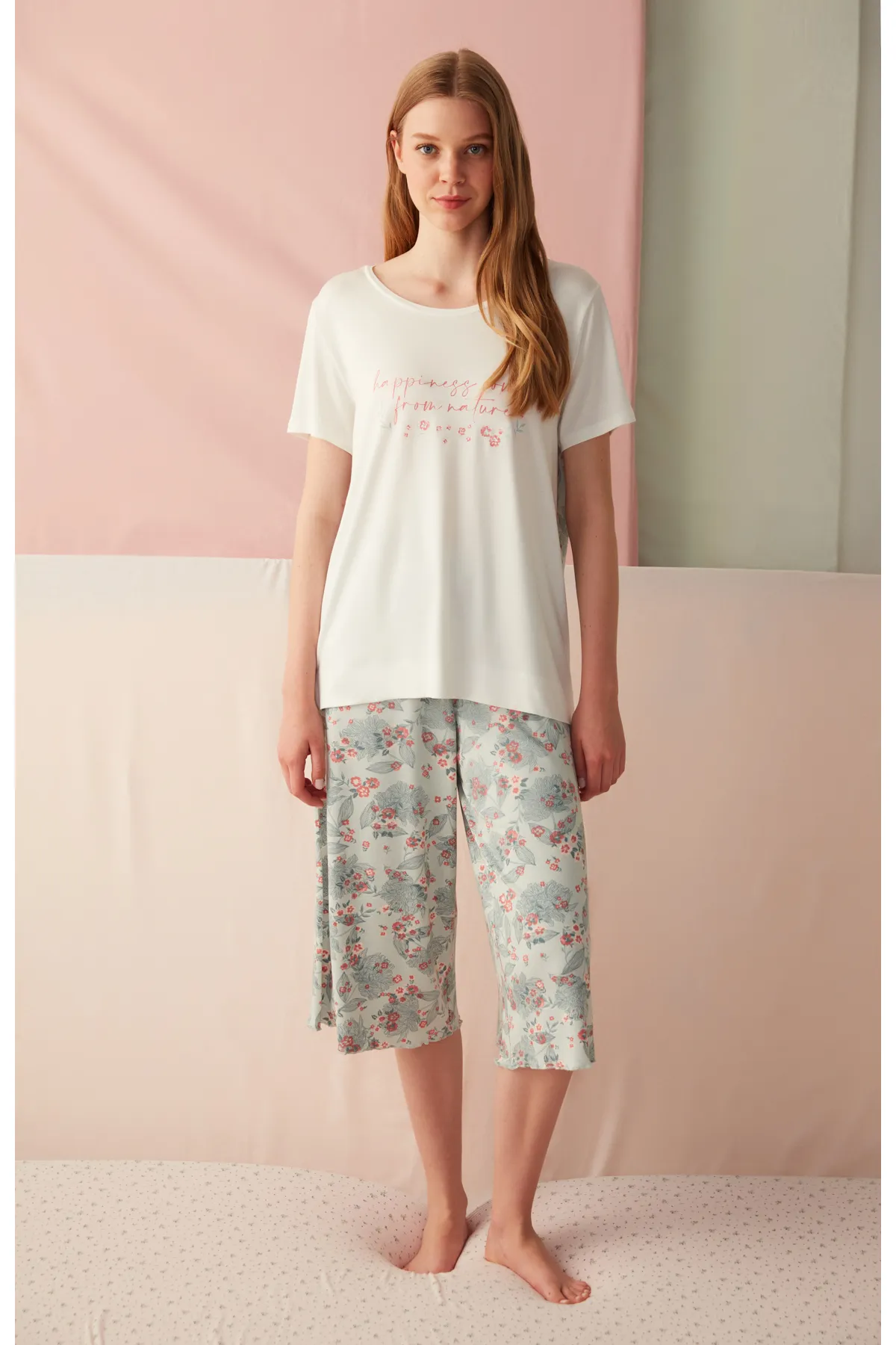 Penti  Smoke – Morgen-Capri-Pyjamahose mit Blumenmuster