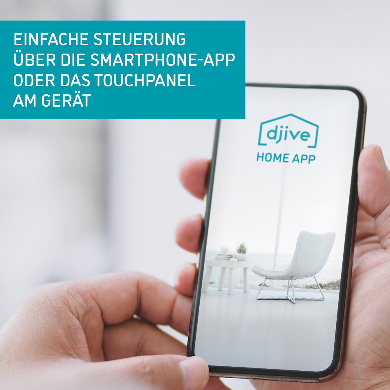 djive Luftreiniger PURE 800, für 100 m² Räume, Luftbefeuchtung, HEPA 14 & Aktivkohle, für Allergiker & Pollen, leise