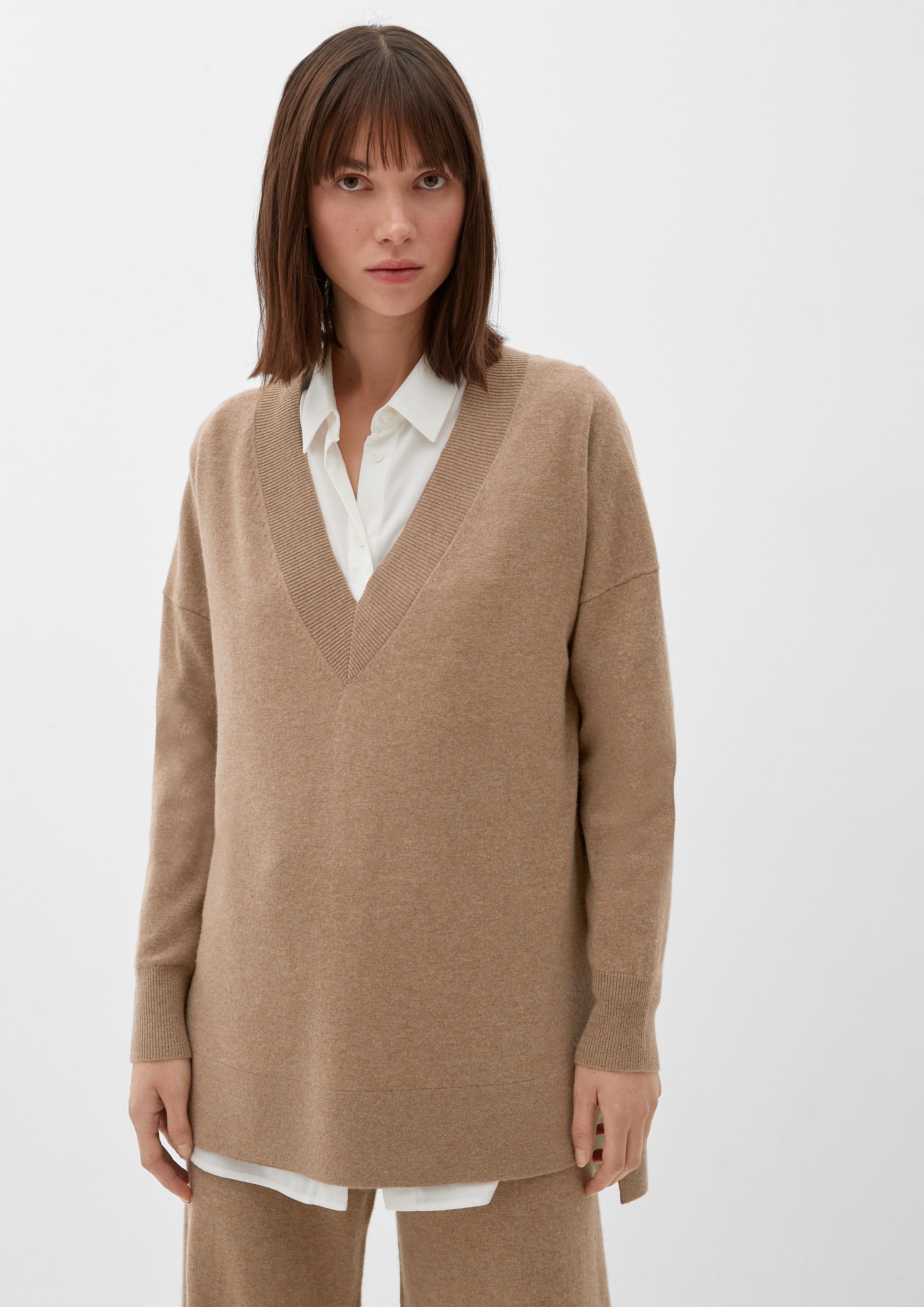 Kaschmirpullover mit V-Ausschnitt  2123894-84W5