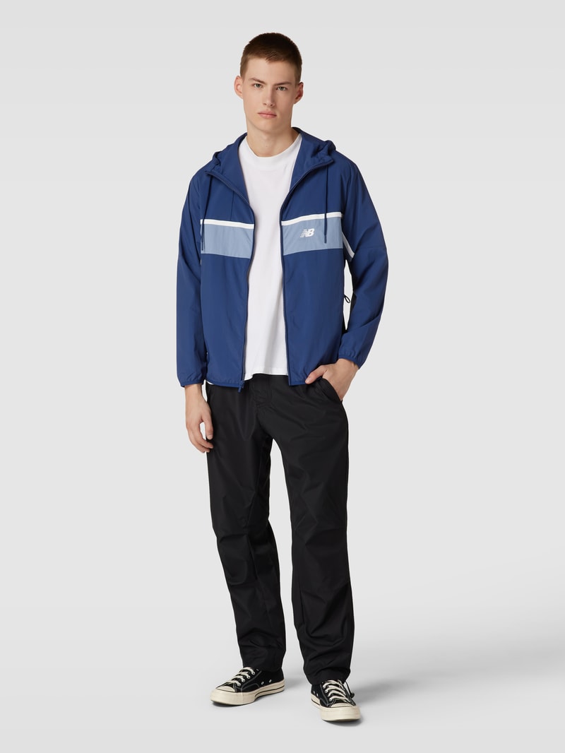 Trainingsjacke mit Label-Stitching in marineblau
