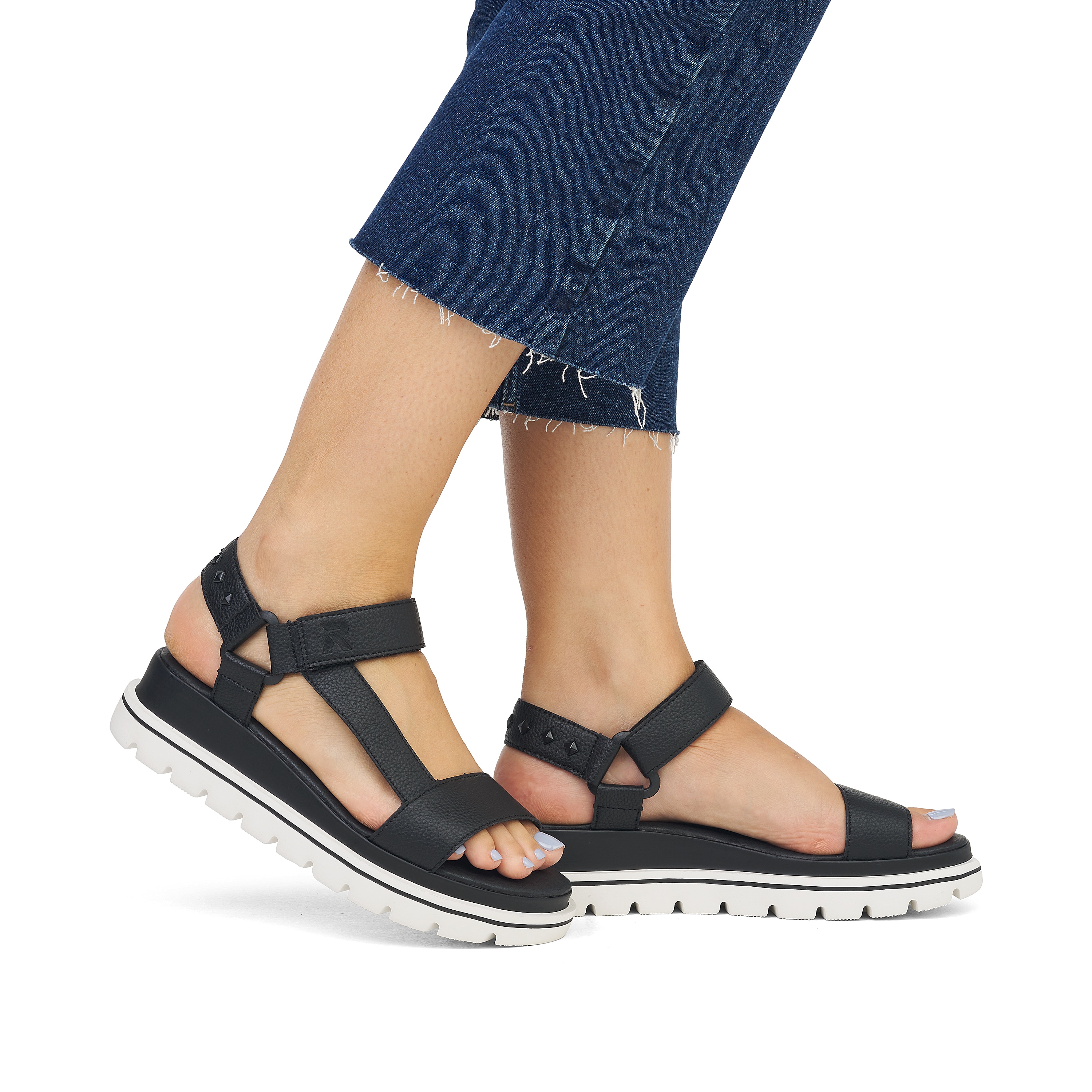 Rieker Damen Riemchensandalen noir