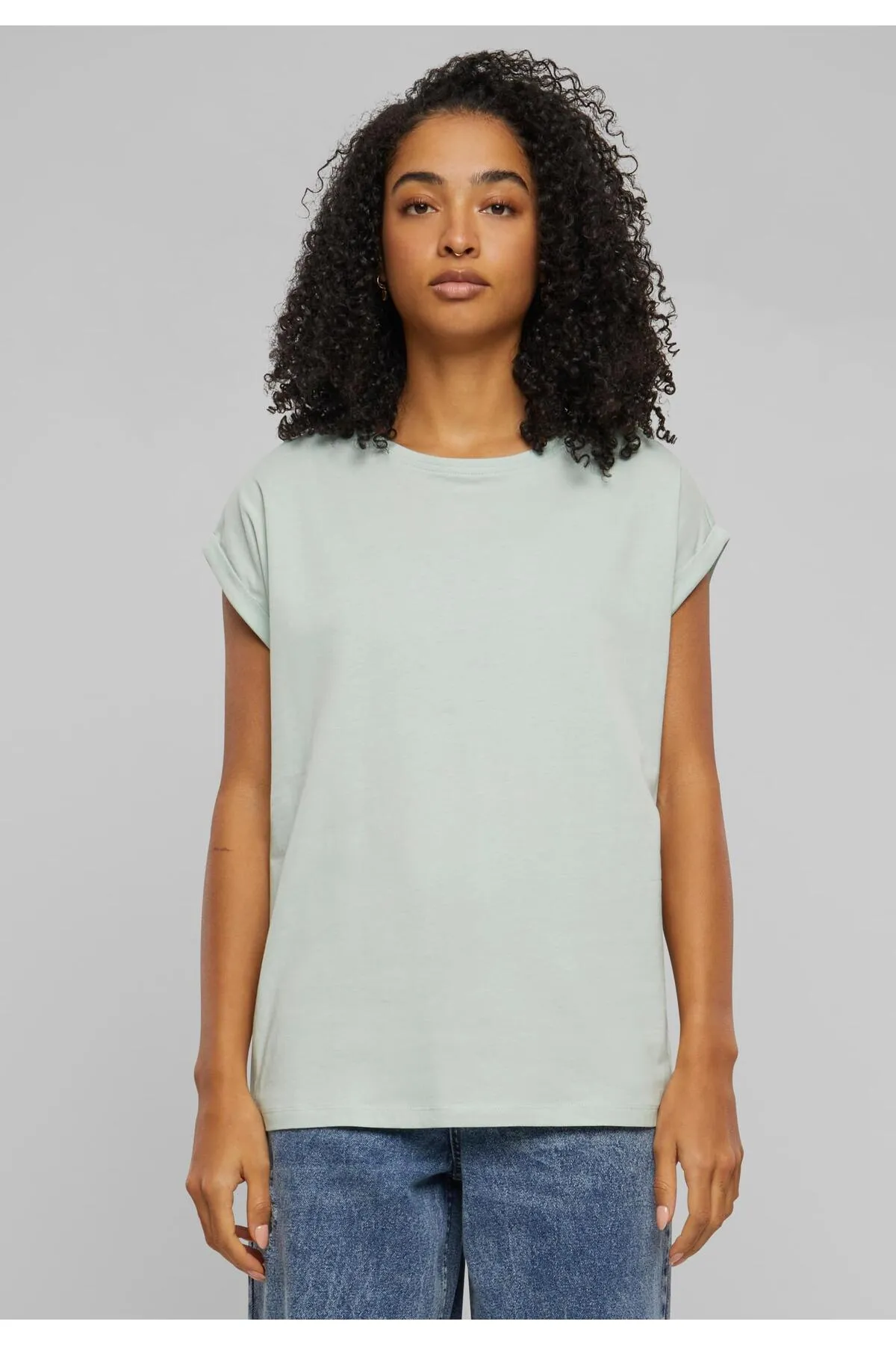 Urban Classics  Damen T-Shirt mit verlängerter Schulterpartie für Damen