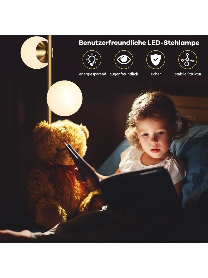 COSTWAY Stehlampe 2-flammig E27 in Gold günstig kaufen onesize