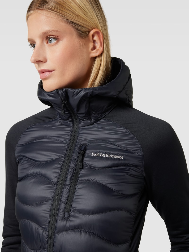 Steppjacke mit Kapuze Modell 'Helium' in schwarz