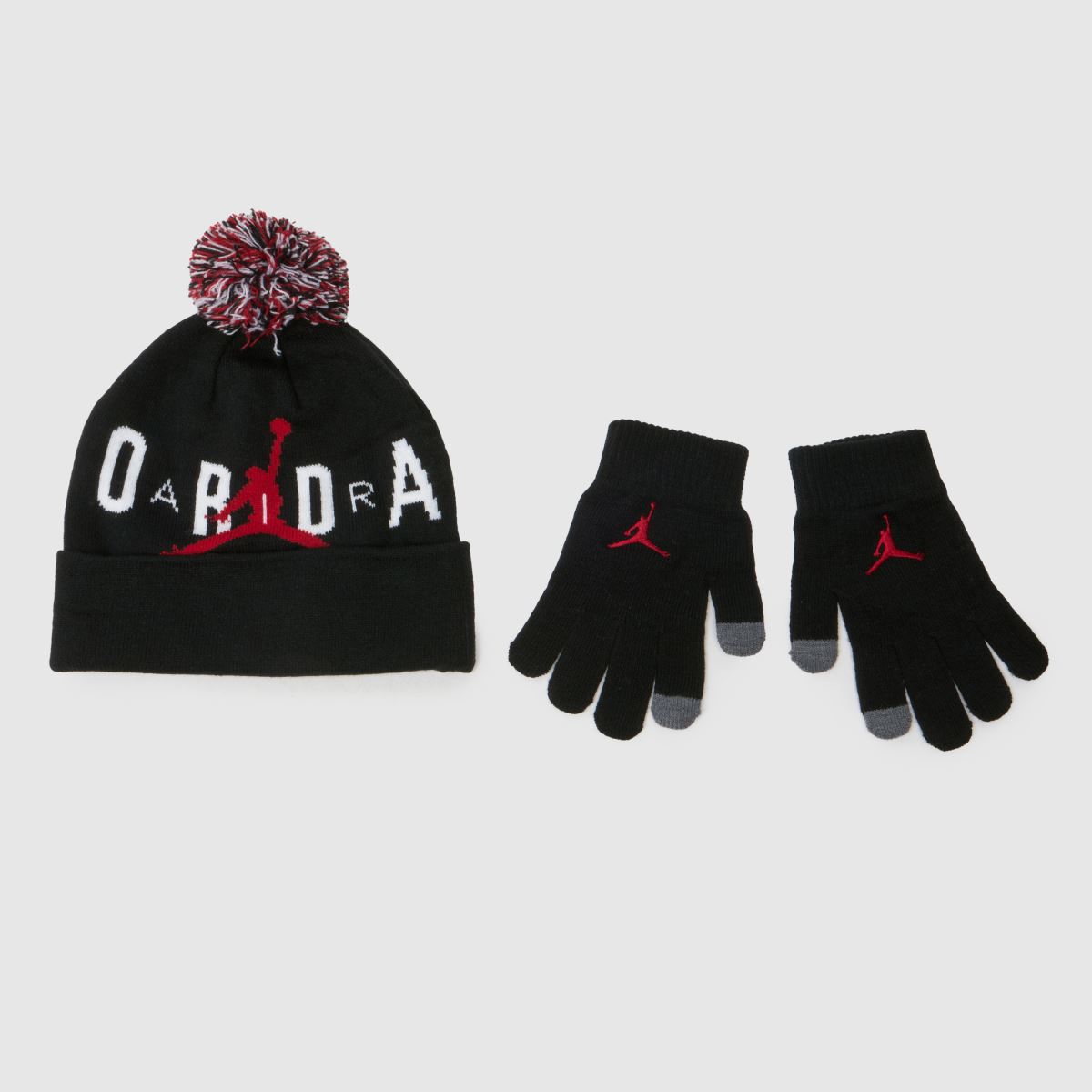 Nike Jordan svart mössa och keps med pom-motiv för barn