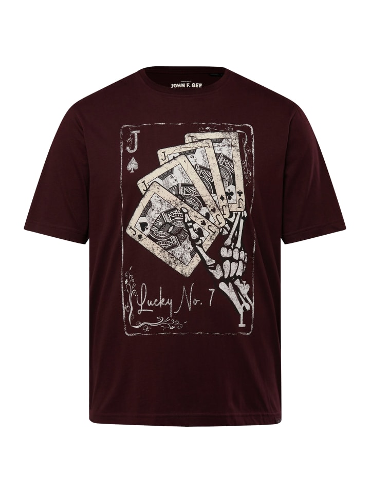 John F. Gee Kurzarm T-Shirt in beere günstig kaufen XL