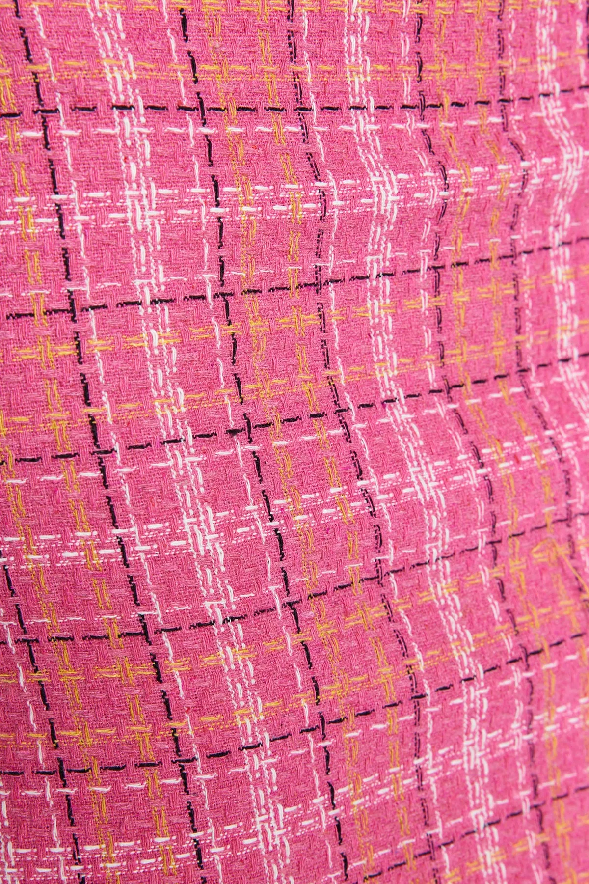 Trendyol Collection  Fuchsia karierter gemusterter Mini-Webrock aus Tweed-Stoff TWOAW23ET00017