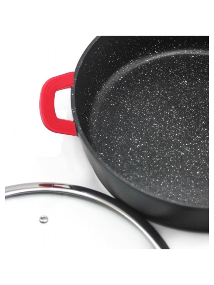 Cheffinger 8 tlg Kochtopf Set Topf Induktion Anti Haft 20-24-28-32cm in Rot günstig kaufen onesize