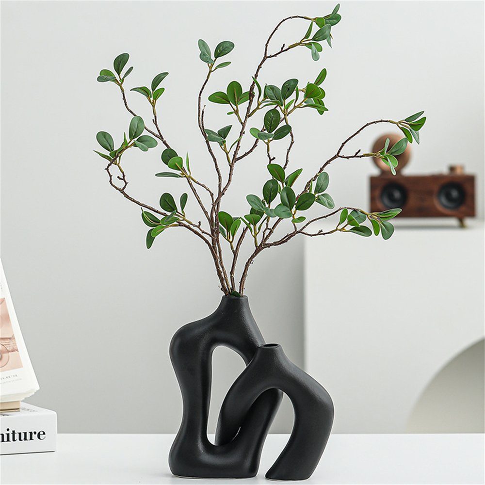 Rouemi Dekovase Keramische Vase, einfache Kunstvase, Heimdekoration Ornament Set