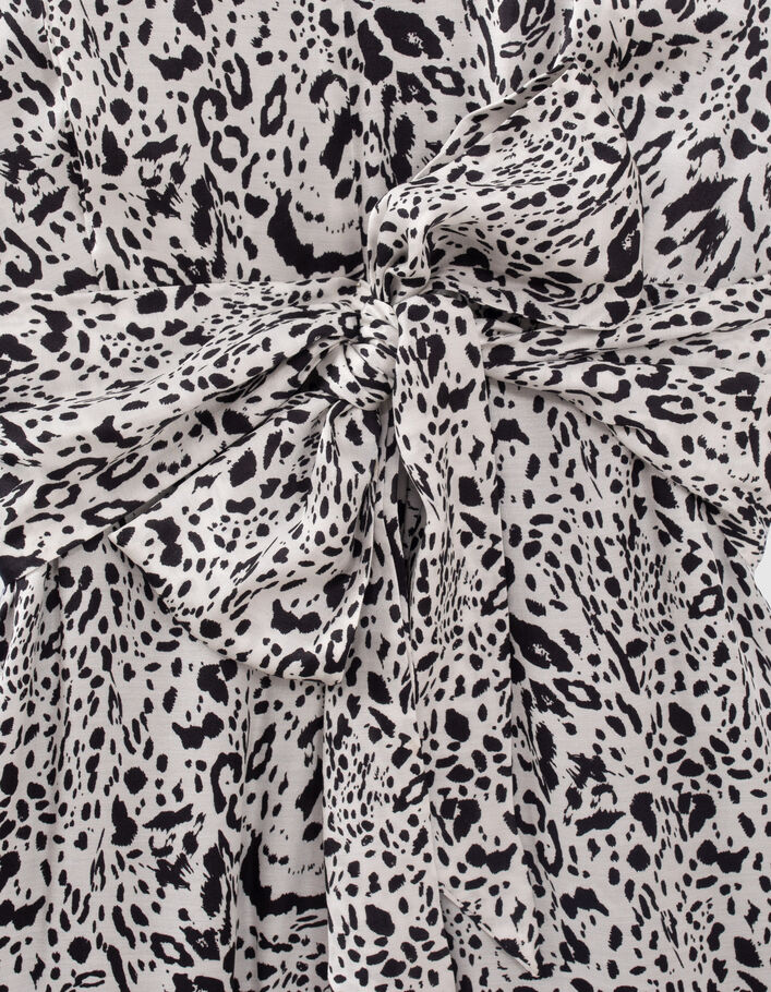 Robe midi blanc cassé imprimé animalier Femme