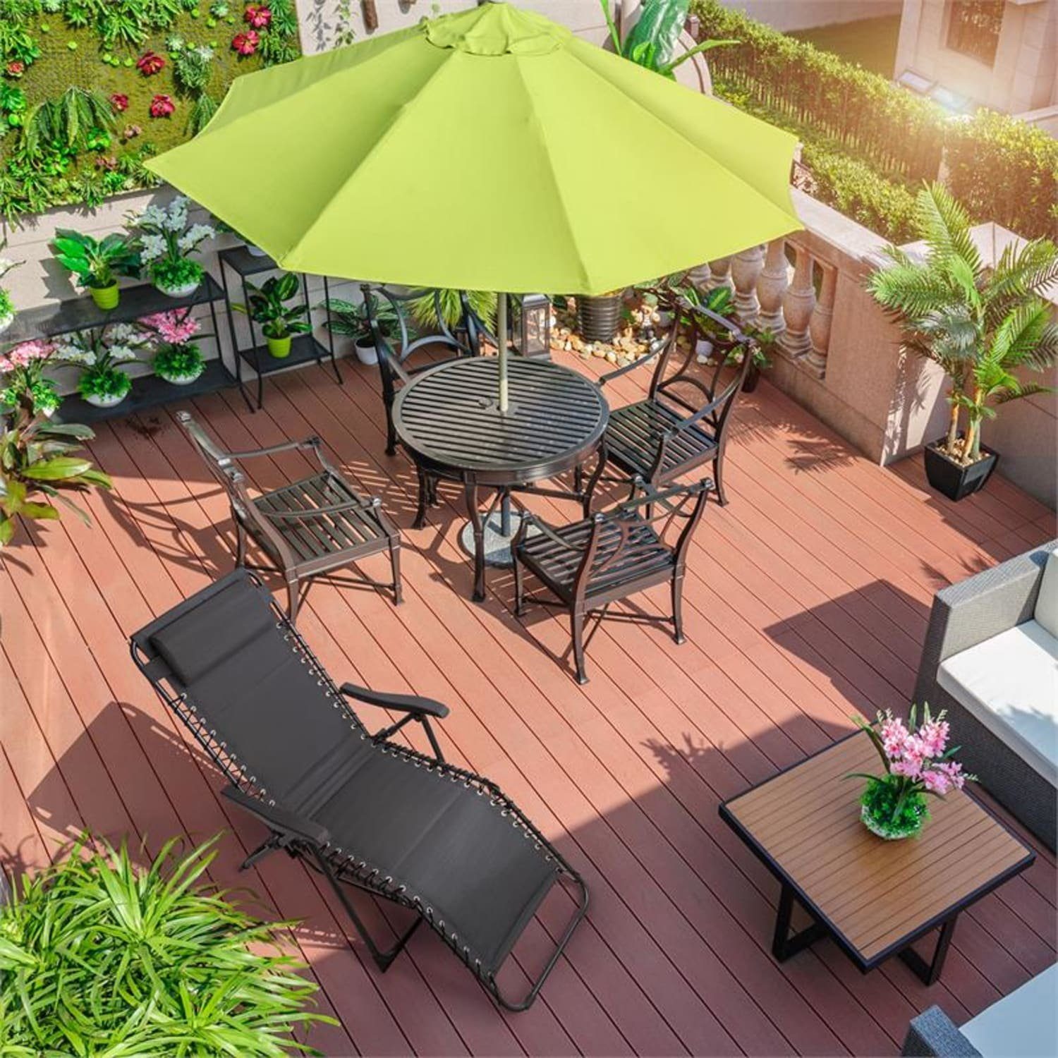 blumfeldt Gartenliege California Dreaming Sonnenliege, Polsterung, Stahlrahmen, grau, ergonomische und neigbare Rücklehne