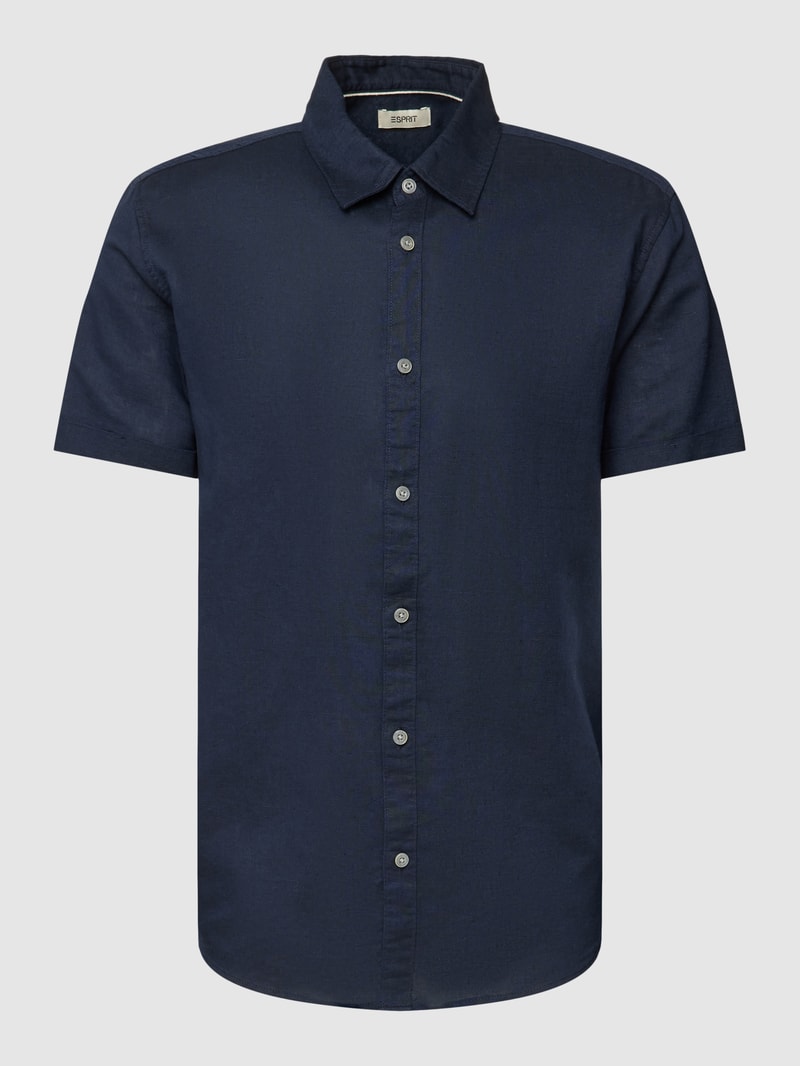 Regular Fit Freizeithemd im kurzärmeligem Design in marineblau