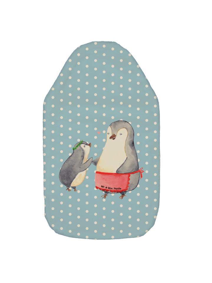 Mr. & Mrs. Panda Wärmflasche Pinguin mit Kind ohne Spruch in Blau Pastell günstig kaufen onesize