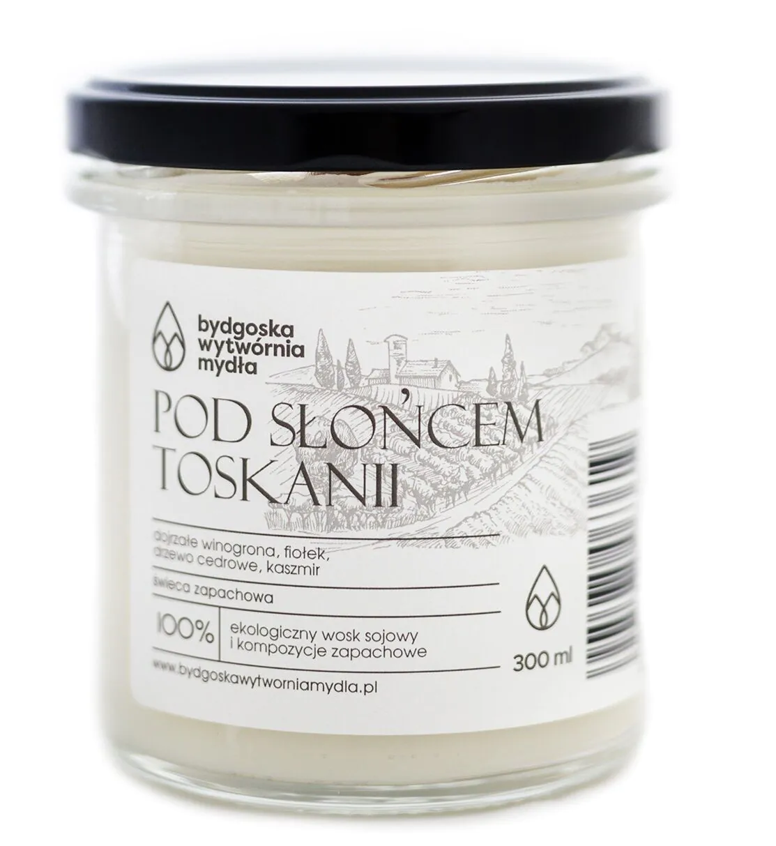 Bydgoščiaus muilo fabriko sojų žvakė „Po Toskanos saule“