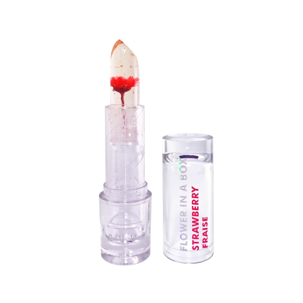 Inuwet Baume à Lèvres Fleur / Réagit au pH / Fraise Baume à lèvres Vegan