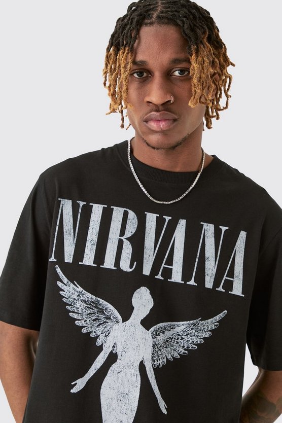 Tall T-Shirt mit Nirvana Tour Dates Print