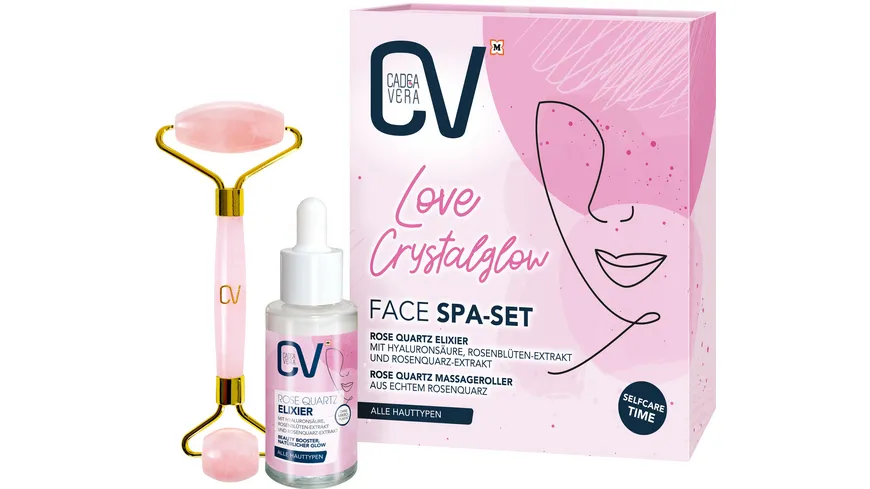 CV Rose Quarz Elixier & Facial Roller Geschenkset