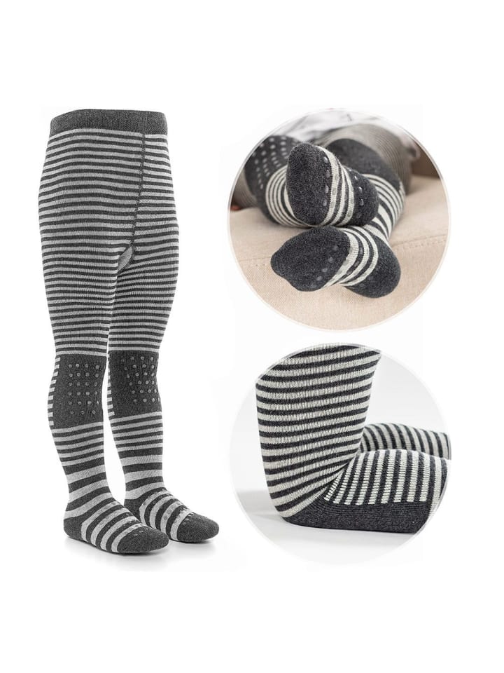 LaLoona Krabbelstrumpfhose - Streifen Grau - in grau,schwarz günstig kaufen