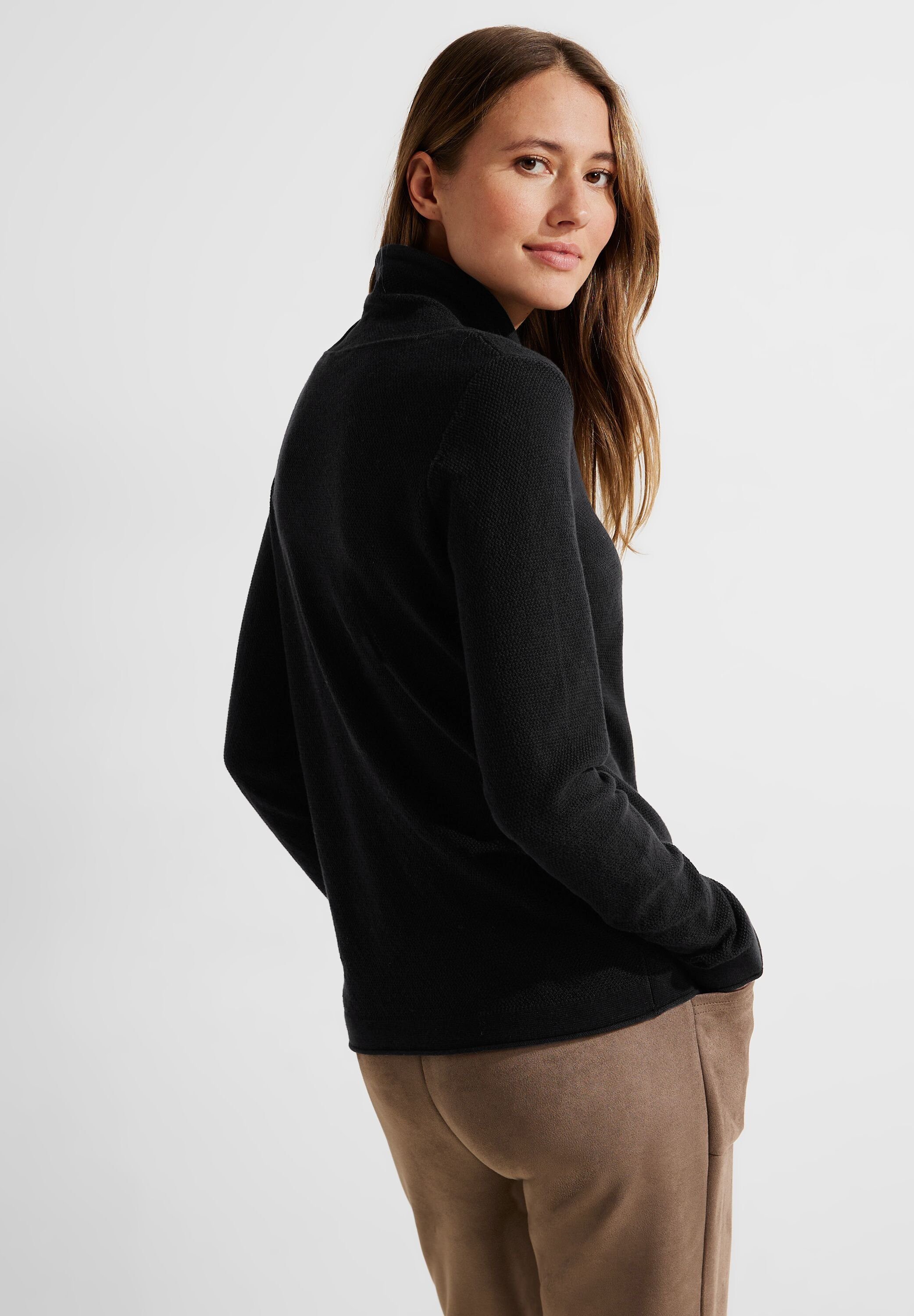 Cecil Stehkragenpullover mit Strick-Struktur