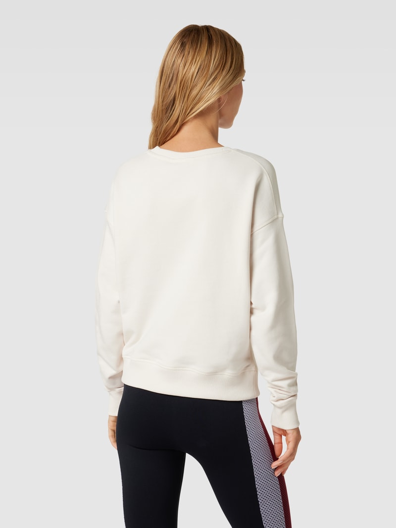 Sweatshirt aus Baumwolle mit Label-Detail in offwhite