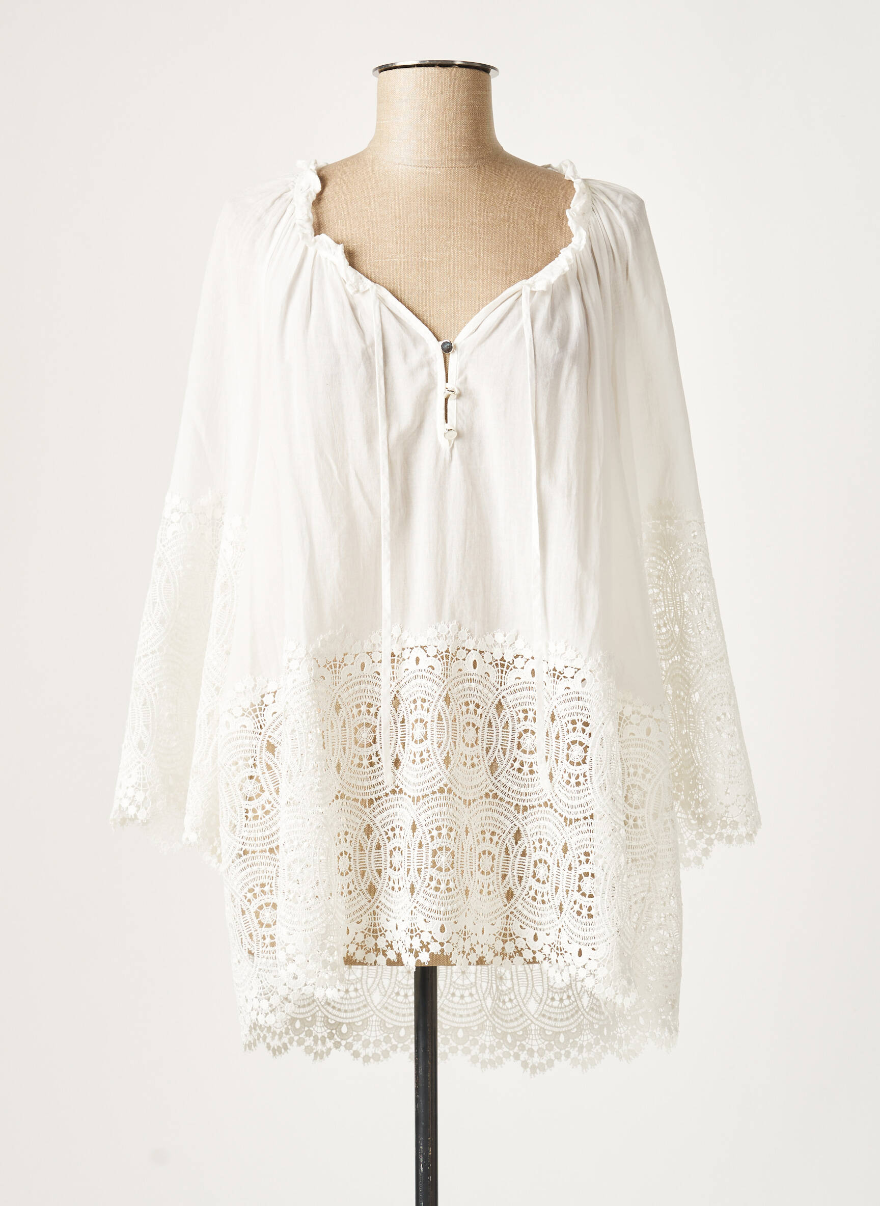 Lauren Vidal Tuniquemanchelongue Femme couleur blanc