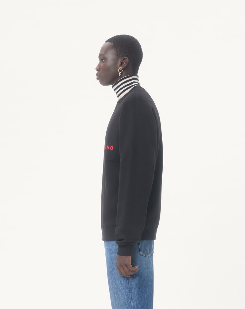Valentino sweatshirt med rund hals og print i bomuld med Made In Valentino-print