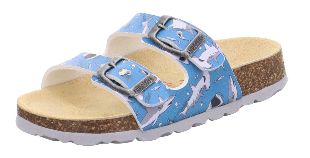 FUSSBETTPANTOFFEL - Blau/MehrfarbigPantoffel mit Schnalle