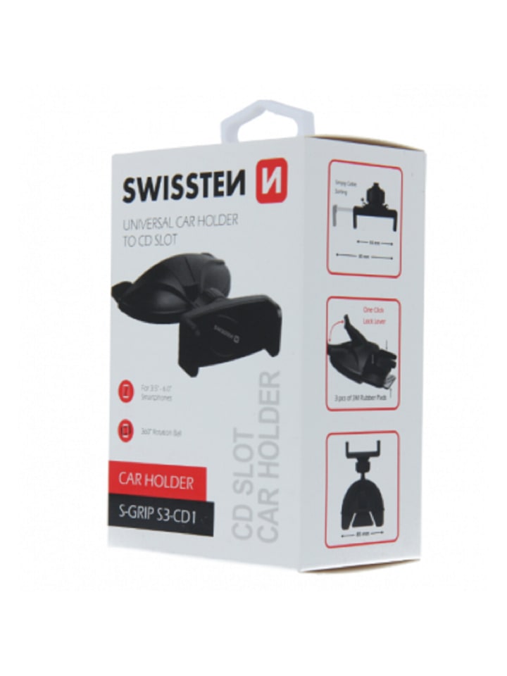 Swissten Universal Auto-Halter für Tablets, Smartphones mit CD-Schlitz in schwarz günstig kaufen 20 cm