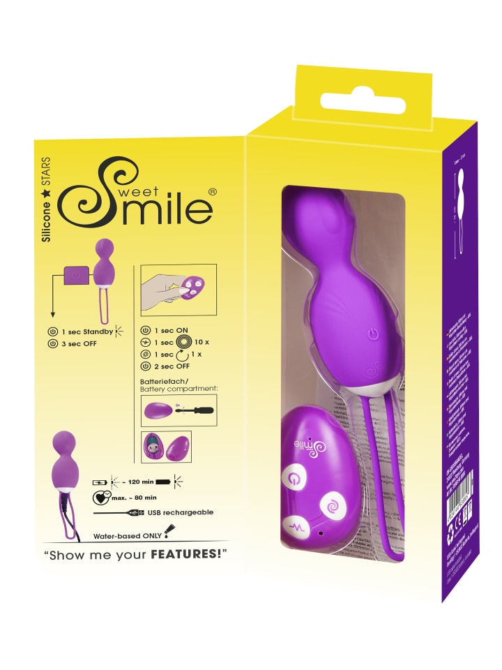 Sweet Smile Vibrokugeln RC Rotating Love Ball in lila günstig kaufen 16 cm