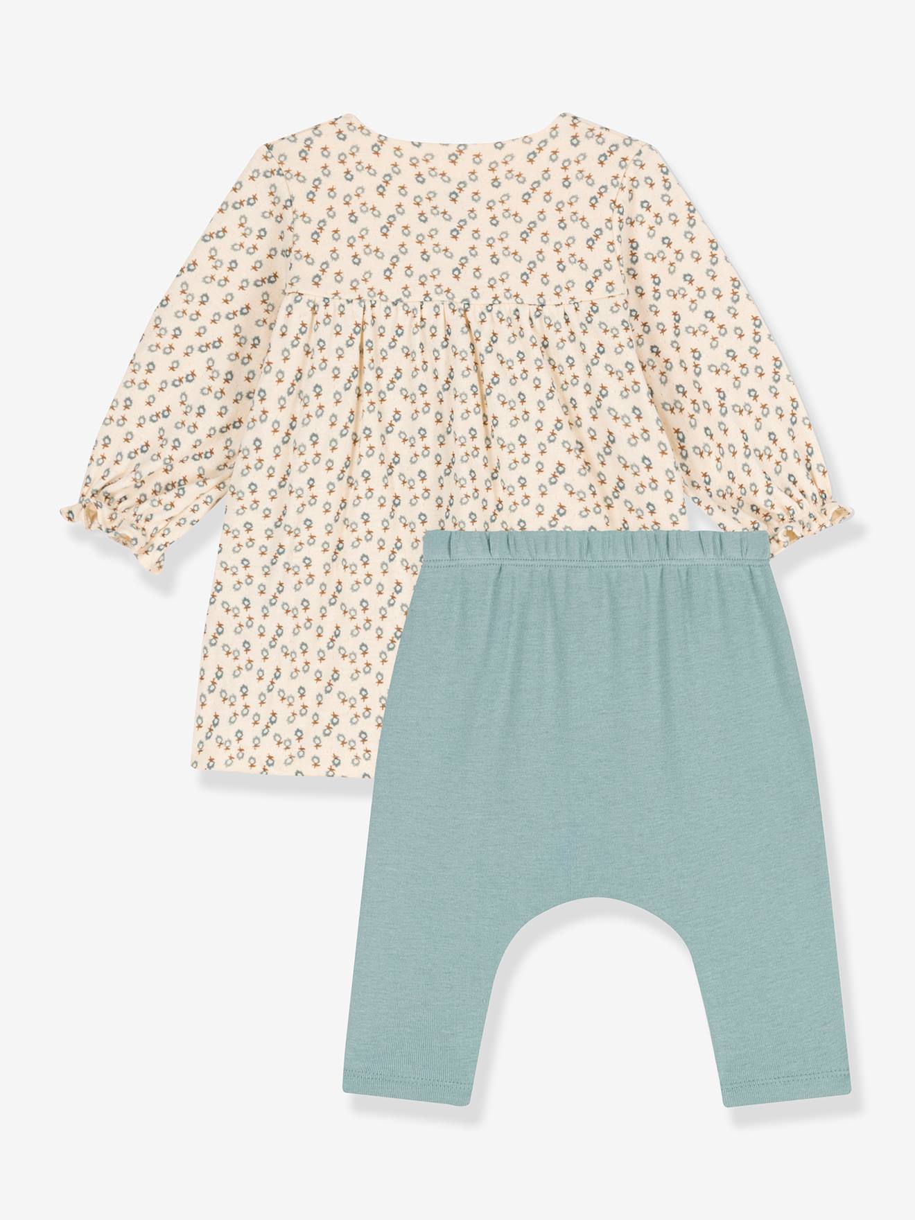 Petit Bateau Baby-Set: Jerseykleid & Leggings PETIT BATEAU - beige