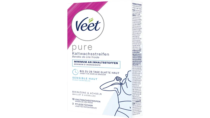 Veet PURE Kaltwachsstreifen Bikini & Achseln