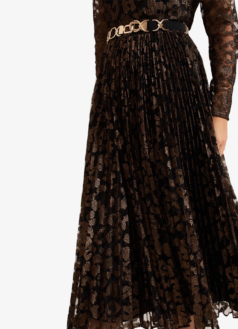 Φόρεμα μίντι με πτυχώσεις Theodora Jacquard Phase Eight