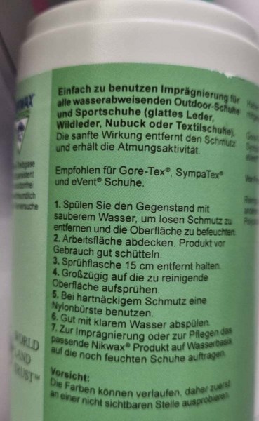 Nikwax ~ Reinigungsgel für Schuhe ~ 300ml Sprühflasche