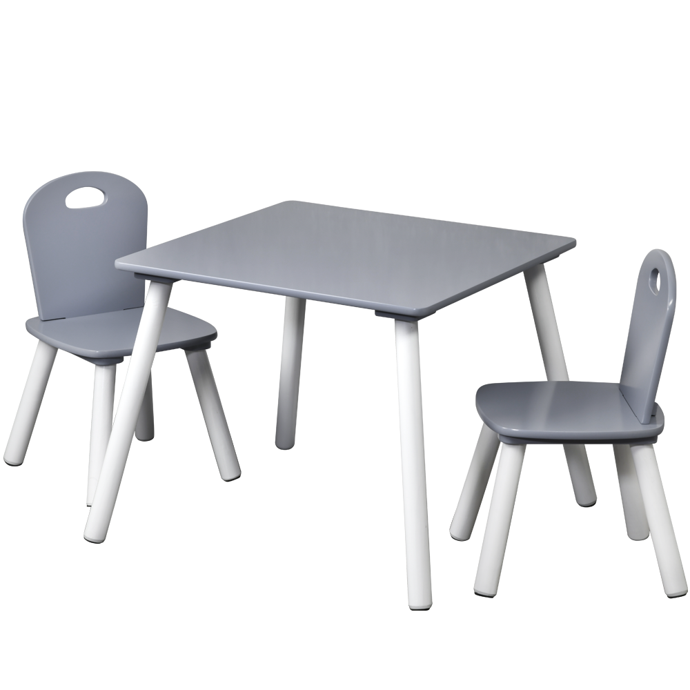 Kesper Kindertisch mit 2 Stühlen, grau - 3er Set